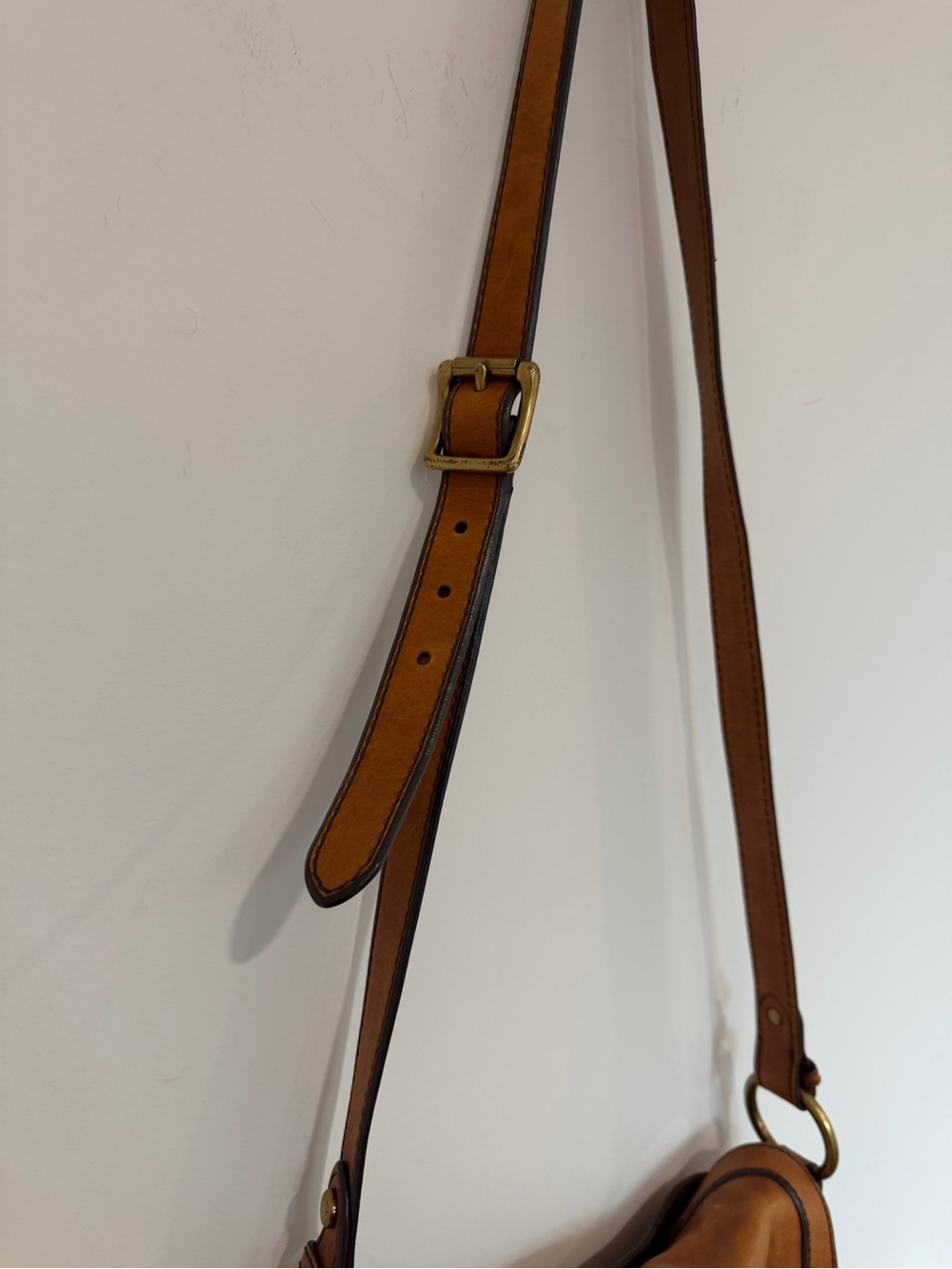 Fossil vintage Brown Leather Crossbody Saddle Bag - Picture 6 of 9